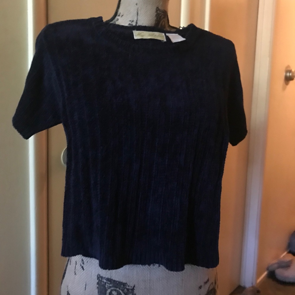 Chenille short sleeved sweater